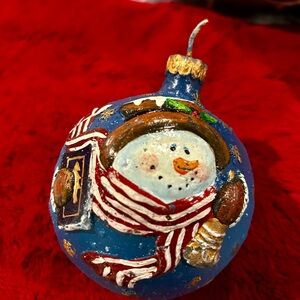 NWOT Festive Snowman Ornament Candle